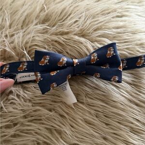 Janie and Jack Navy Bow Tie with Dog Motif